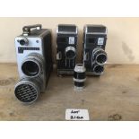 THREE VINTAGE CAMERAS, COMPRISING BELL & HOWELL 16MM, BOLEX PAILLARD C8S AND ANOTHER