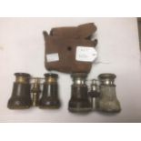 TWO PAIRS OF EARLY 20TH CENTURY FRENCH OPERA GLASSES, ONE BEING FOR LE JOCKEY CLUB PARIS, THE
