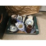 A COLLECTION OF MAINLY BLUE AND WHITE CHINA INCLUDING MASONS