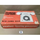 TWO VINTAGE TELEPHONE INTERCOMMUNICATION SET WITH SIGNAL BULB, IN ORIGINAL BOX, MADE IN YUGOSLAVIA