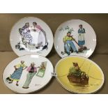 FOUR COLLECTABLE NORMAN ROCKWELL PLATES FROM THE 1970S