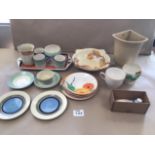 A MIXED BOX OF CHINA INCLUDING SUSIE COOPER AND GRAYS