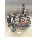 A COLLECTION OF POTTERY FIGURES INCLUDING WOOD AND SONS, CHARLES DICKENS COLLECTION, ARTONE AND