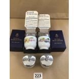 FOUR ROYAL WORCESTER EGG CODDLERS TWO IN ORIGINAL BOXES