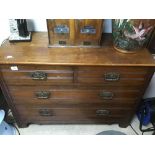 A VICTORIAN TWO OVER TWO CHEST OF DRAWERS