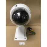 A WHITE METAL CCTV SECURITY CAMERA