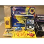 A GROUP OF VARIOUS TOYS, INCLUDING DINKY TOYS PINK PANTHER CAR, CORGI JAMES BOND 007 LOTUS