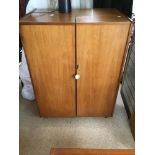 A TEAK MID CENTURY FOLDING DESK/OFFICE COMPACTUM