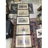 FIVE FRAMED AND GLAZED WATERCOLOURS BY T COOPER 56 x 40 cm