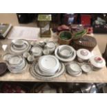 A LARGE COLLECTION OF ROYAL DOULTON (FIREGLOW) DINNER SERVICE OVER 60 PIECES