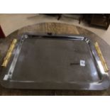 A CHROME SERVING TRAY BY L"OBJET