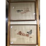 TWO VINTAGE CAFE DE PARIS PRINTS FRAMED AND GLAZED 47 X 34 CM