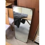 A MID CENTURY RETRO WALL MIRROR 126 X 50CM