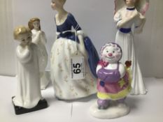 FIVE ROYAL DOULTON FIGURES INCLUDING DARLING HN1985 WITH FOUR OTHERS