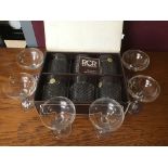 SIX BABYCHAM GLASSES WITH A SET OF SIX ROYAL CRYSTAL ROCK DRINKING GLASSES