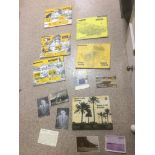 A BOX OF EPHEMERA INCLUDING PHOTOGRAPHS, CIGARETTE CARDS AND MAPS