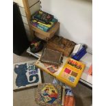 A COLLECTION OF VINTAGE TOYS, INCLUDING DENYS FISHER ETCH-A-SKETCH, BUILDING BLOCKS, CASDON MINICASH