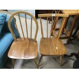 TWO BLONDE ERCOL KITCHEN CHAIRS