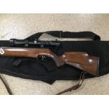 A WEIHRAUCH HW 97 K .22 AIR RIFLE WITH HAWKE SIGHTS AND CASE, REF NUMBER 1373291, MADE IN WEST