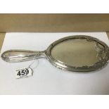 A HEAVY FRENCH SILVER HAND MIRROR, MINERVA MARK BY V BOIVIN, 521G