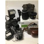 ASSORTED CAMERA'S AND RELATED ITEMS, INCLUDING PENTAX P30T FILM CAMERA WITH PENTAX-A ZOOM 28-80MM
