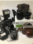 ASSORTED CAMERA'S AND RELATED ITEMS, INCLUDING PENTAX P30T FILM CAMERA WITH PENTAX-A ZOOM 28-80MM
