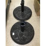 TWO METAL UMBRELLA BASES