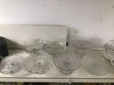 EIGHT VINTAGE GLASS CAKE STANDS