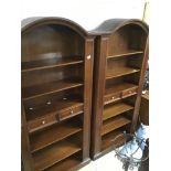 TWO MODERN MAHOGANY BOOKCASES 94 CX 191 X 30 CM