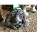 TWO SMALL CONCRETE HEADS