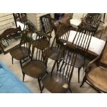 SIX VINTAGE ERCOL KITCHEN CHAIRS