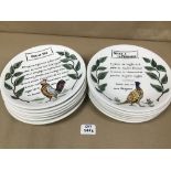A GROUP OF FRENCH PLATES WITH FRENCH RECIPES ON THEM