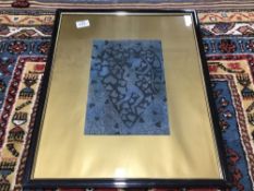 A FRAMED AND GLAZED LITHOGRAPH BY FALCOU 42 X 52 CM
