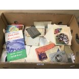 A MIXED BOX OF EPHEMERA INCLUDING ROAD MAP AND PHOTOS