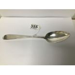 A GEORGE III SCOTTISH SILVER TABLE SPOON, HALLMARKED EDINBURGH 1793 BY GEORGE CHRISTIE, 66G