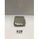 A GEORGE V SILVER CIGARETTE CASE OF RECTANGULAR FORM, ENGRAVED DECORATION TO THE FRONT AND BACK,