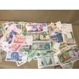 A COLLECTION OF USED FORIEGN BANK NOTES