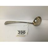 A GEORGE III SCOTTISH SILVER CREAM LADLE, HALLMARKED EDINBURGH 1806 BY JAMES MCKAY, 23G