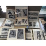 A LARGE COLLECTION OF ALBUMS WITH PHOTOGRAPHS OF VINTAGE AIRCRAFTS