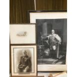 TWO PORTRAIT ENGRAVINGS AND ONE VICTORIAN PHOTOGRAPH FRAMED AND GLAZED