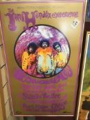A LIMITED EDITION POSTER FRAMED AND GLAZED THE JIMI HENDRIX EXPERIENCE 36 X 60 CM