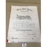 A CERTIFICATE FROM VICTORIA CENTRAL HOSPITAL DATED 1923