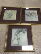 THREE LIMITED EDITION LITHOGRAPHS EARLY PRINTS BY RAPHAEL,MICHELANGELO AND LEONARDO DA VINCI TO
