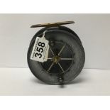 A VINTAGE AERIAL POPULAR FISHING REEL BY S.ALLCOCK & CO, REG DESIGN NO 689467