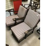 A PAIR OF EARLY 20TH CENTURY ARM CHAIRS