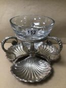 A SILVER PLATED WALKER AND HALL (RD228713) NUT DISH