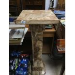 A LARGE HEAVY MARBLE PLINTH 110 CM HIGH