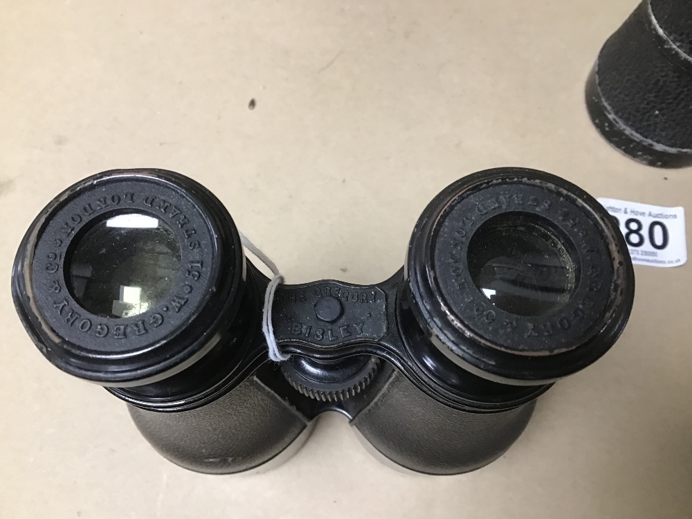 TWO PAIRS OF EARLY BINOCULARS; THE GREGORY BISLEY AND ROYAL 7X50 NO 76033, BOTH CASED - Image 3 of 3