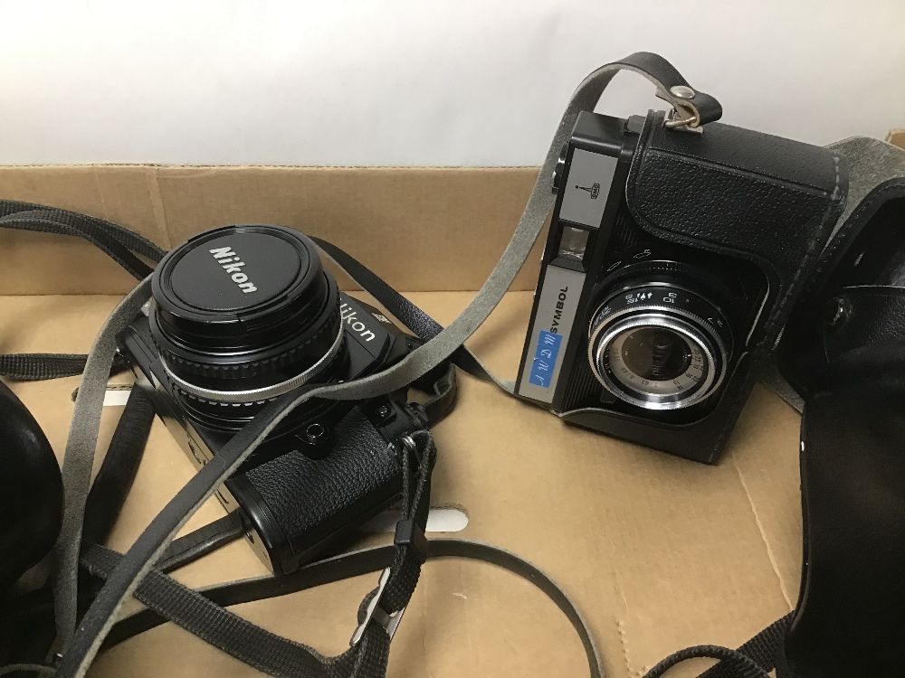 THREE NIKON CAMERAS WITH ONE OTHER, INCLUDES A NIKON F2, FE10, AND A M90 - Image 6 of 7