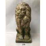 A CONCRETE LION WITH MARKING TO THE BASE PMTD COLLECTION 37 CM